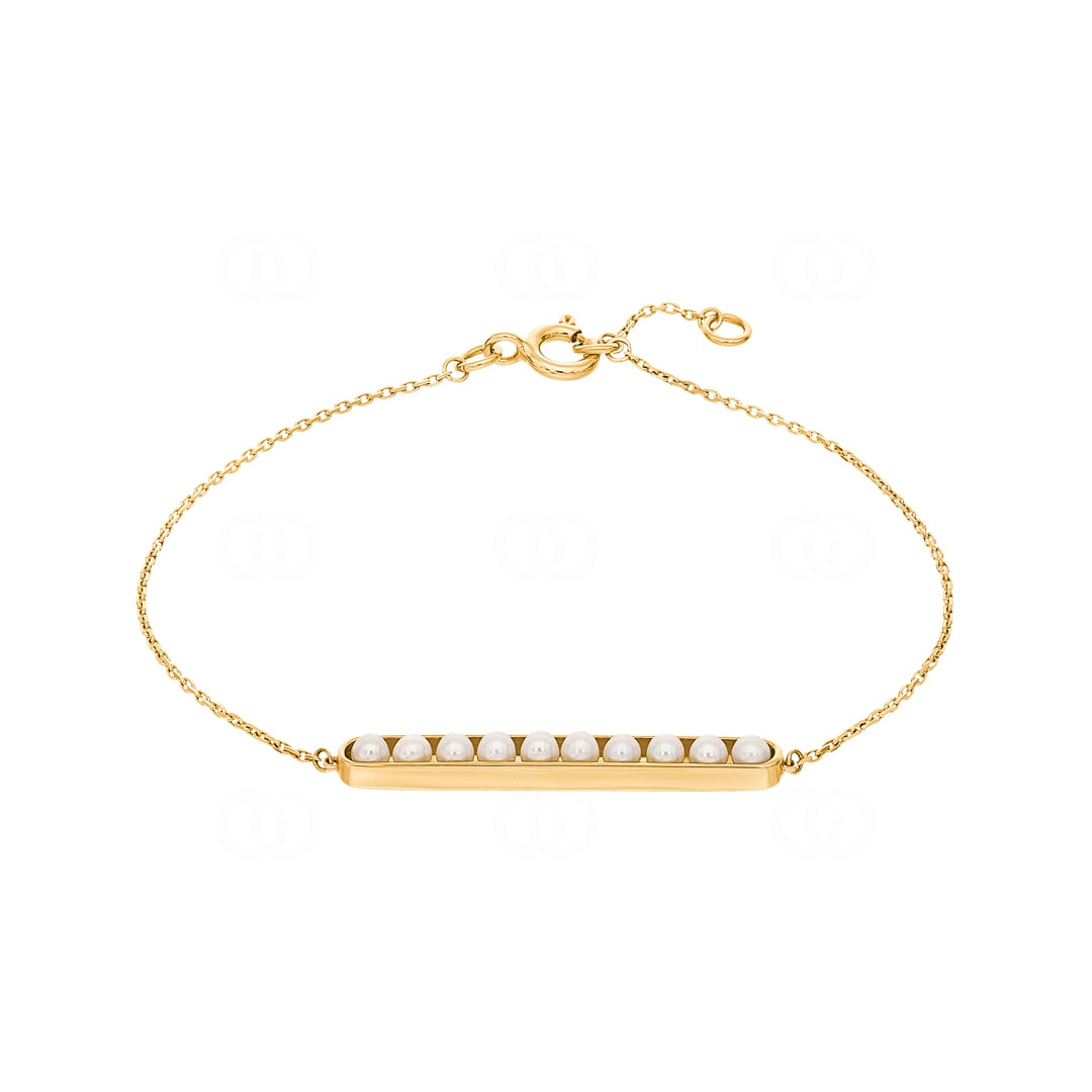 Armband 750/18 K Gelbgold mit Süsswasserzuchtperlen Ø 2.5mm