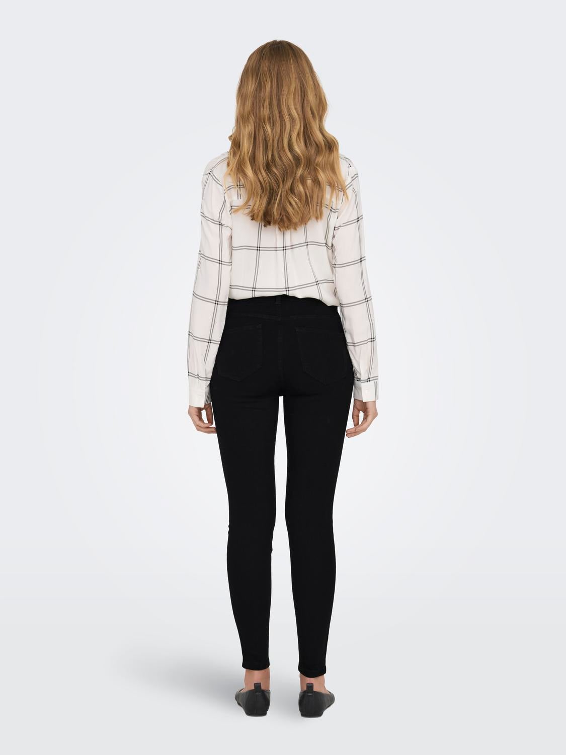 JDYMOON Hohe Taille Skinny Fit Jeans Black Denim