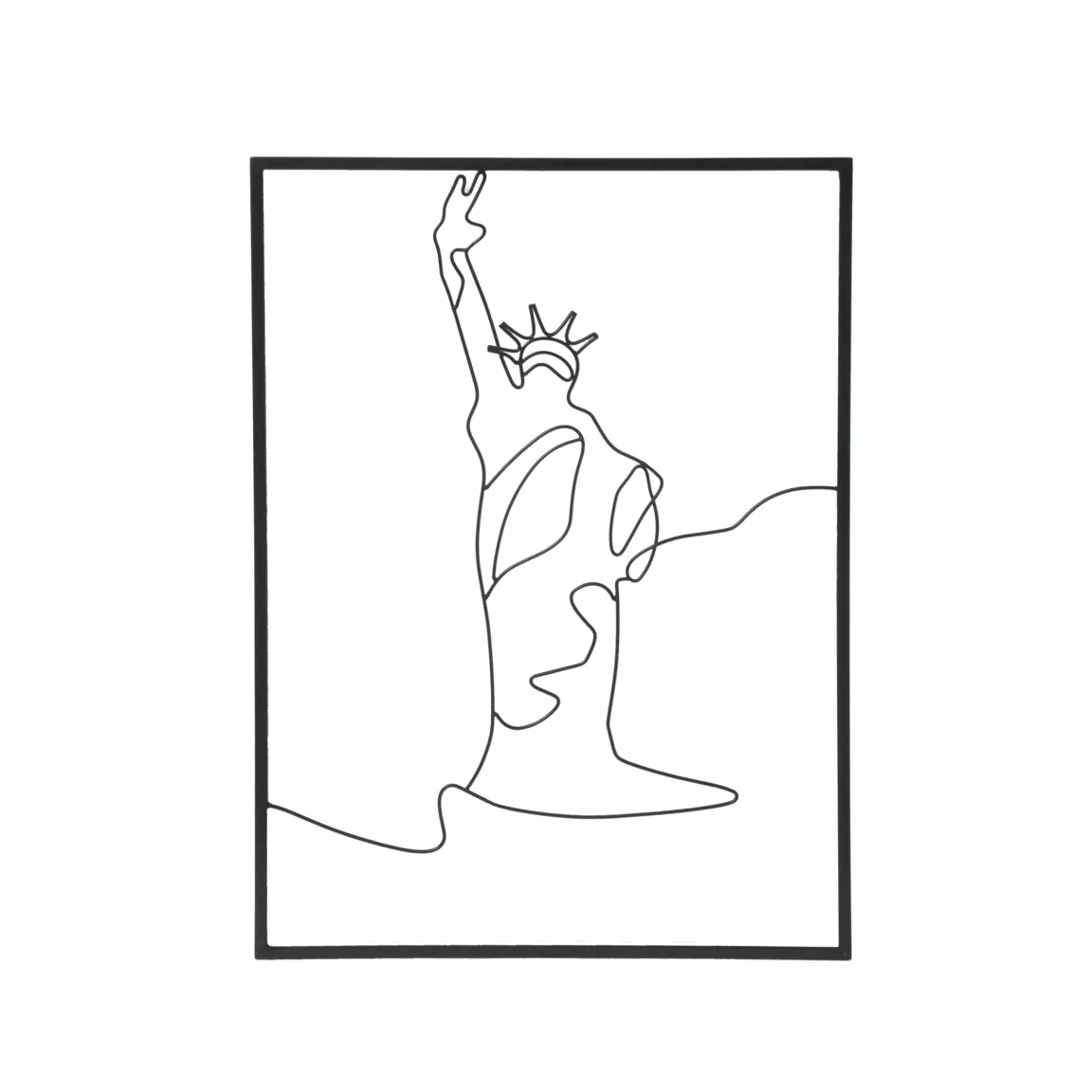 Décoration murale en métal (H80 cm) Statut de la Liberté Noir