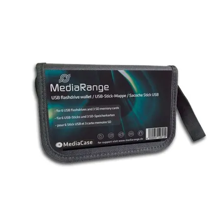MediaRange Flashdrive Wallet Tasche für 6 USB Sticks & 3 SD Cards, 10 Stück