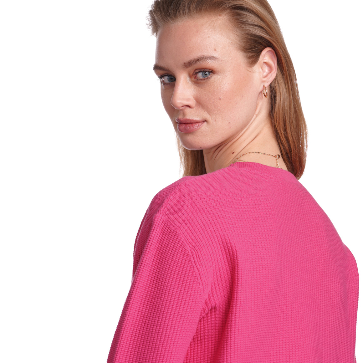 Jonas Nielsen Damen Pullover mit Rippstruktur pink
