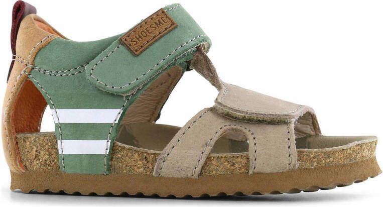 Shoesme leren sandalen groen grijs Jongens Leer Meerkleurig 27