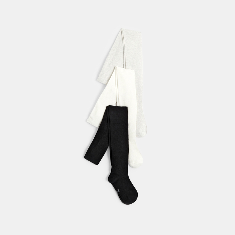 Collants chauds en tricot (lot de 3) blancs fille