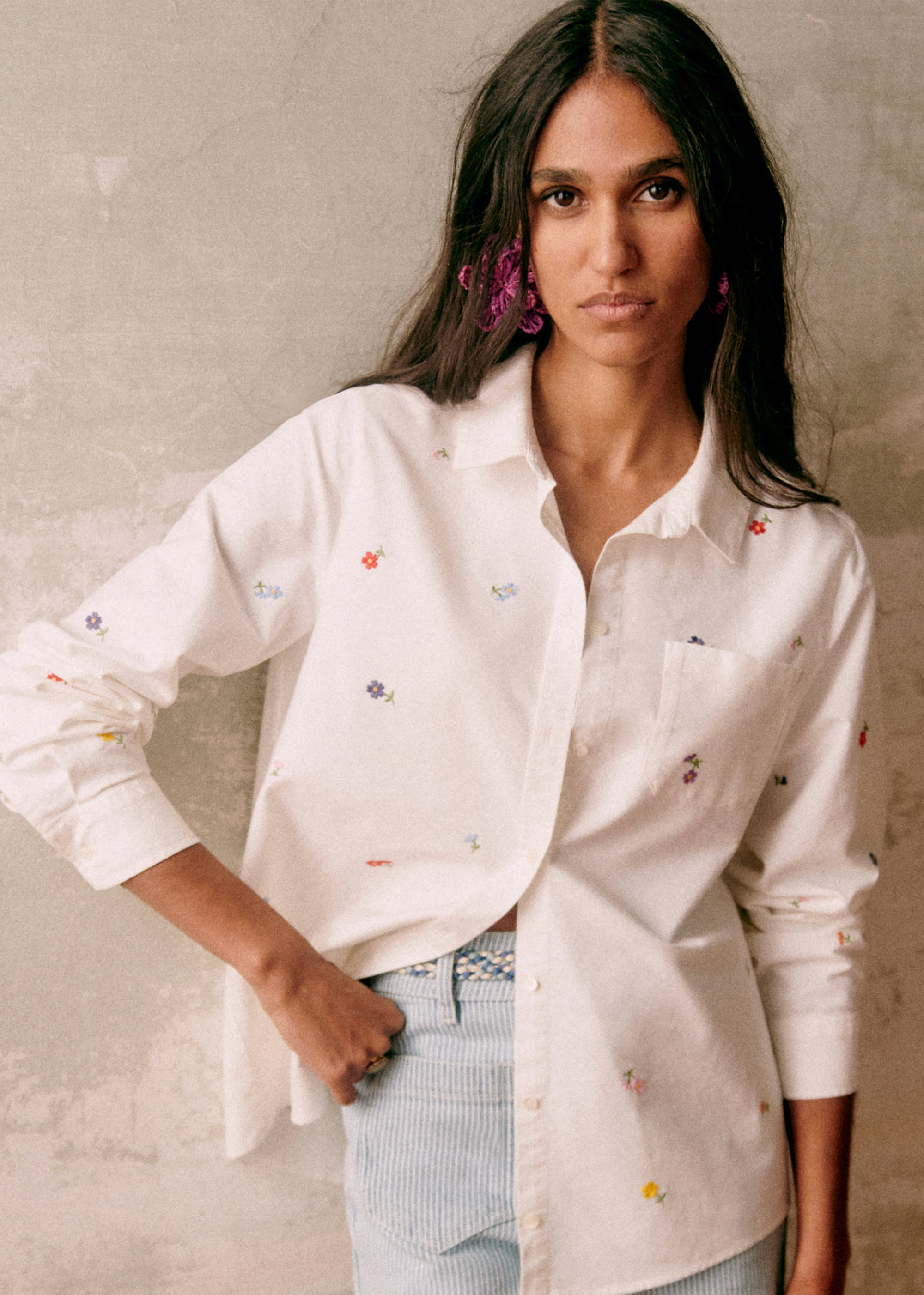 Chemise Tomboy - Broderie Fleurs Multico - E-SHOP/CHEMISES & BLOUSES 5905240