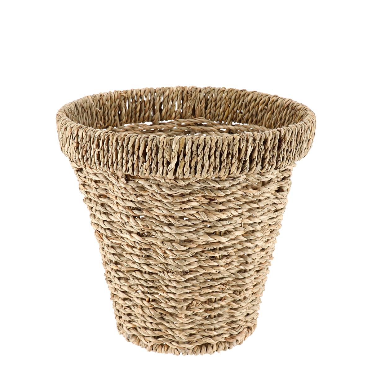 PANIERE RONDE MATIERE VEGETALE 21X18CM NATUREL