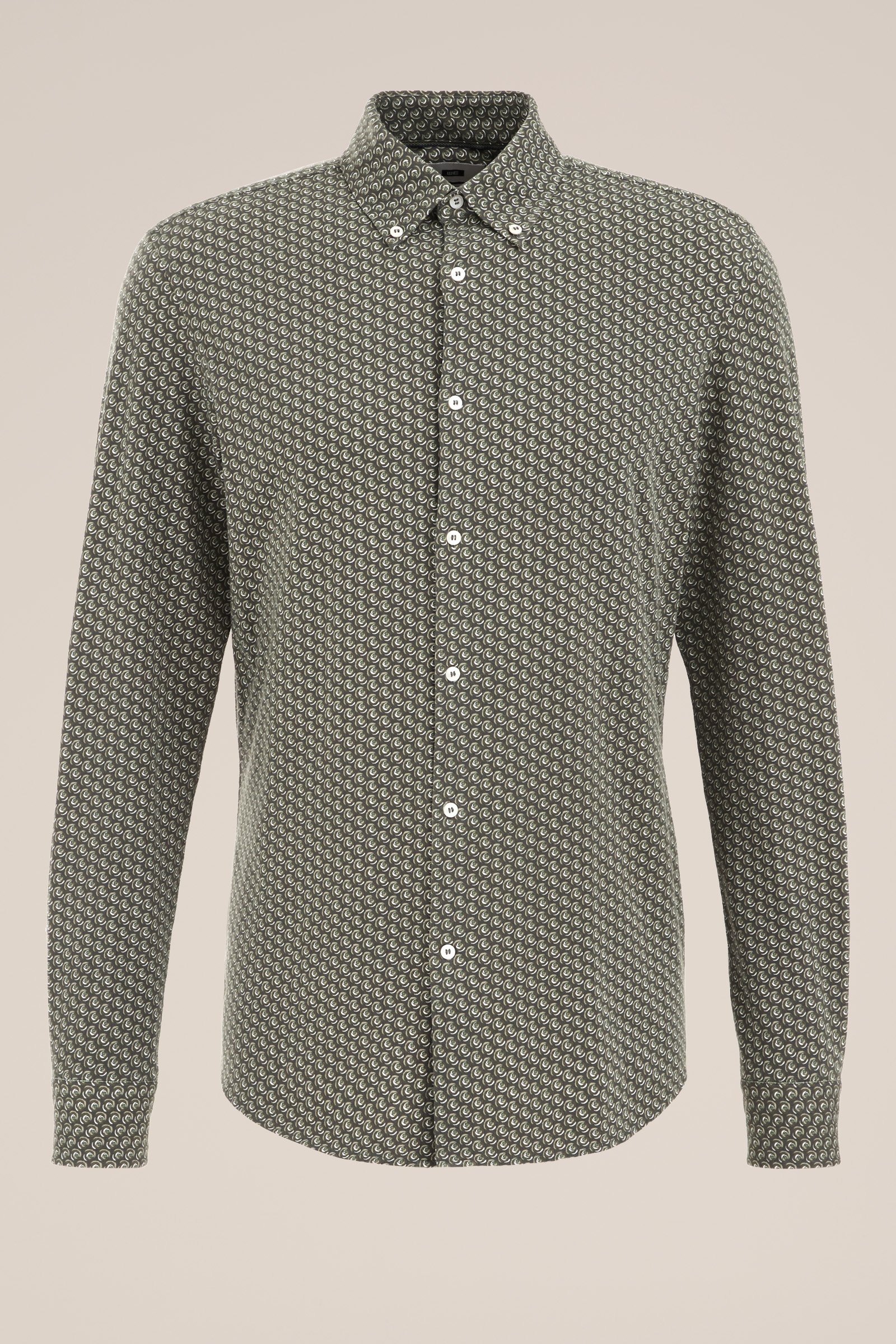 jersey overhemd met dessin WE Fashion Donkergroen