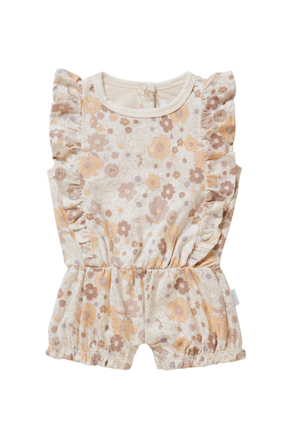 Noppies baby playsuit Connersville met all over print wit