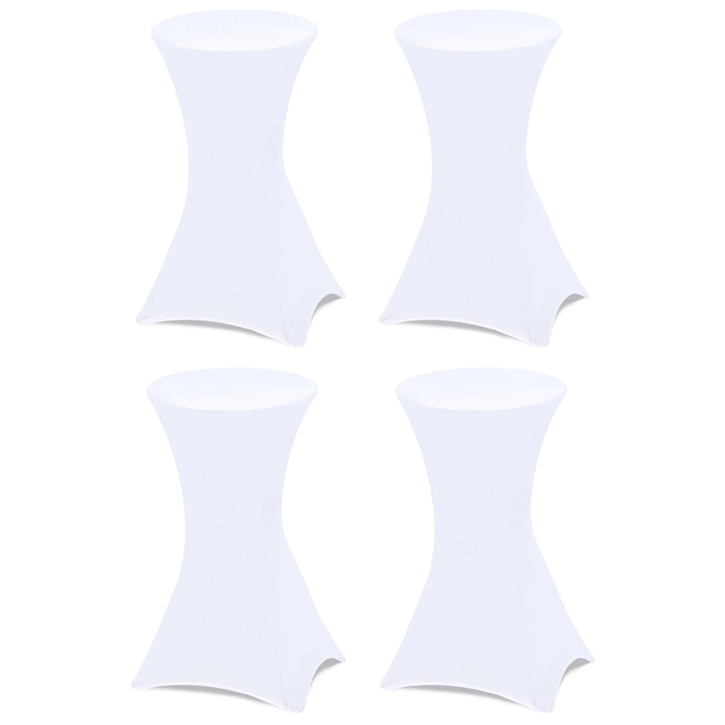 Lot de 4 tables hautes pliantes 105 CM et 4 housses blanches