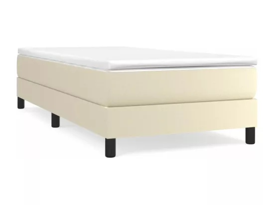 Sommier tapissier Crème 80x200 cm Similicuir
