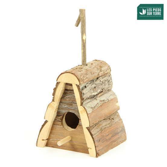 Nichoir Raphia pour oiseaux du jardin - L.12 x l.12 x H.16 cm