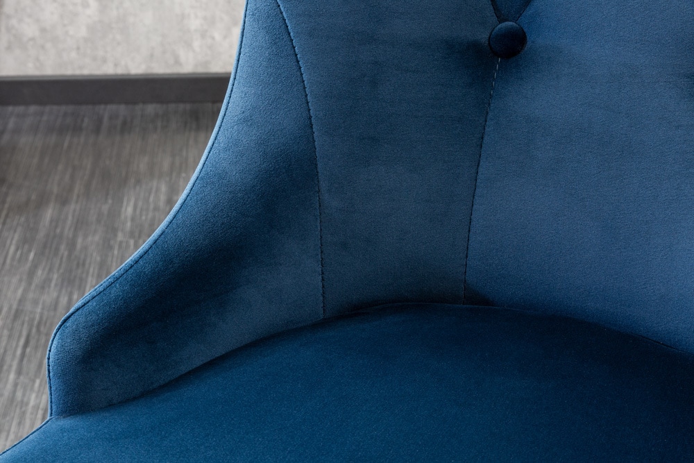 riess-ambiente Stuhl MODERN BAROCK - royalblau Samt mit silbernem Löwenkopf