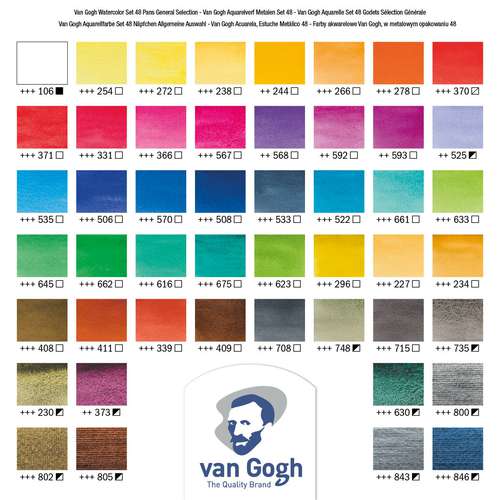 Van Gogh Aquarellkasten mit 48 halben Näpfchen