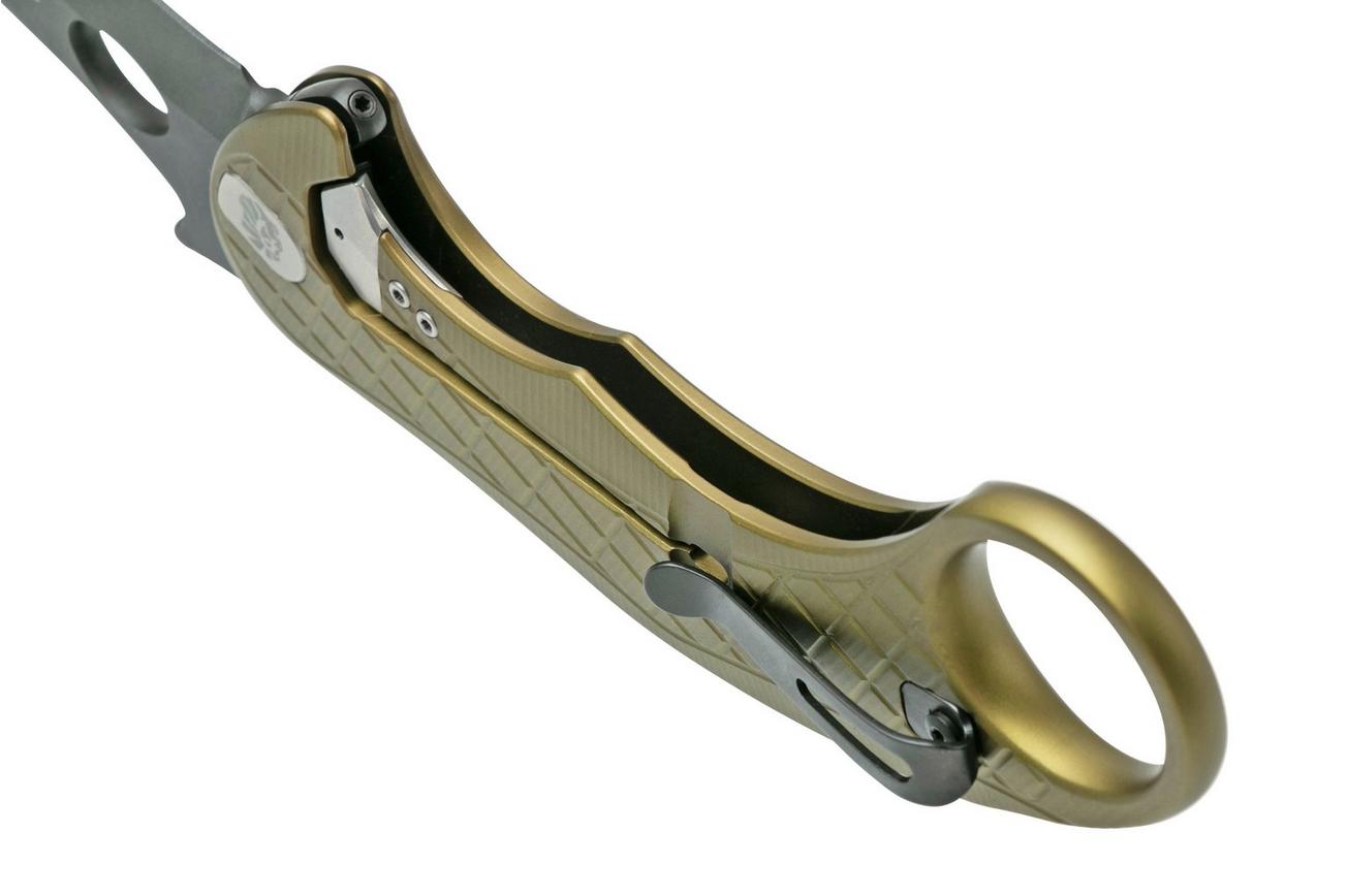 LionSteel L.E.One LE1-A-GB MagnaCut, Black, Green Aluminium, Karambit zakmes