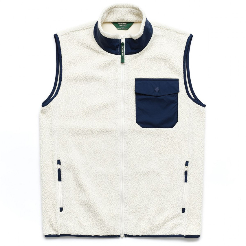 ROQUE WHITE NATURAL BLUE-Manteau sans manches rembourré pour homme