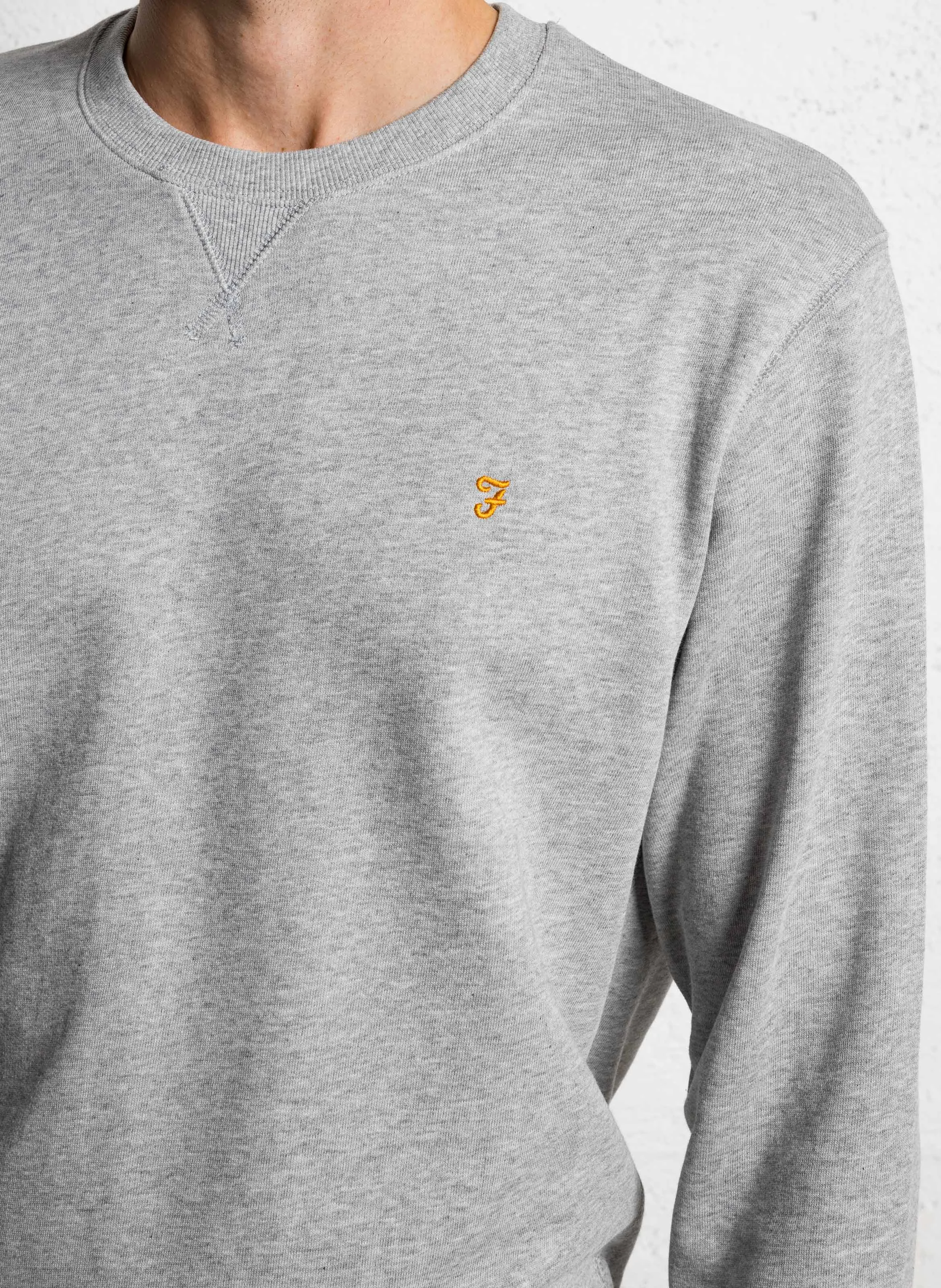 TIM - Sweat slim-fit col rond en coton bio | Argent