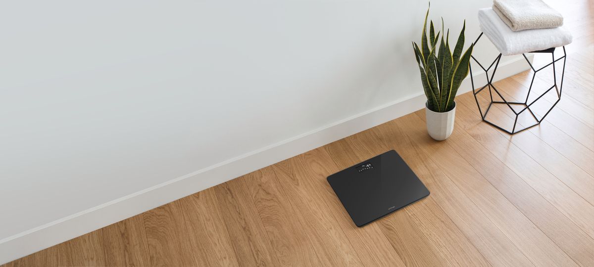 Withings Body Waage schwarz WLAN Bluetooth Körpergewichtsanalyse Appsteuerung
