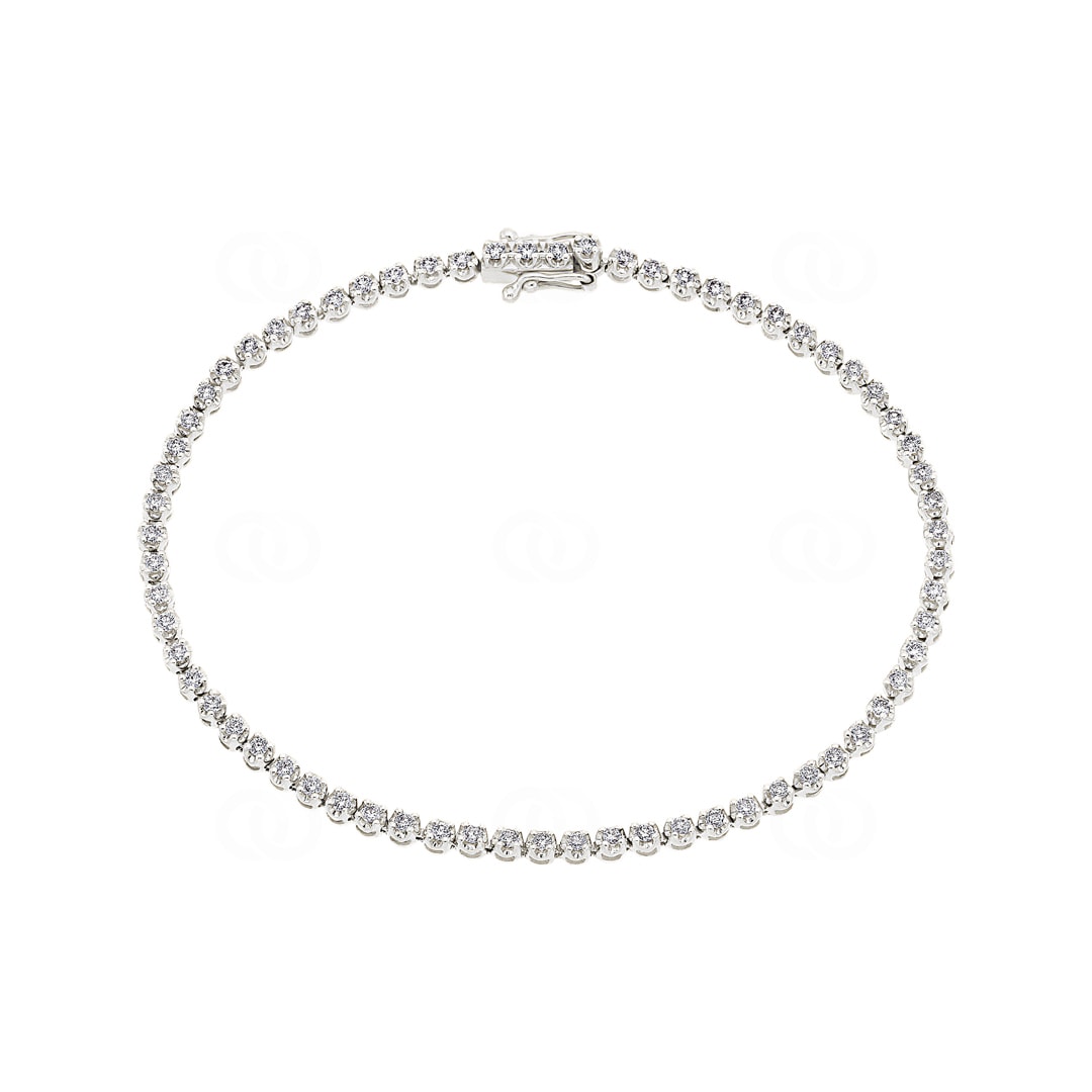 1.00 Karat Diamanten Tennisarmband 750/18 K Weissgold