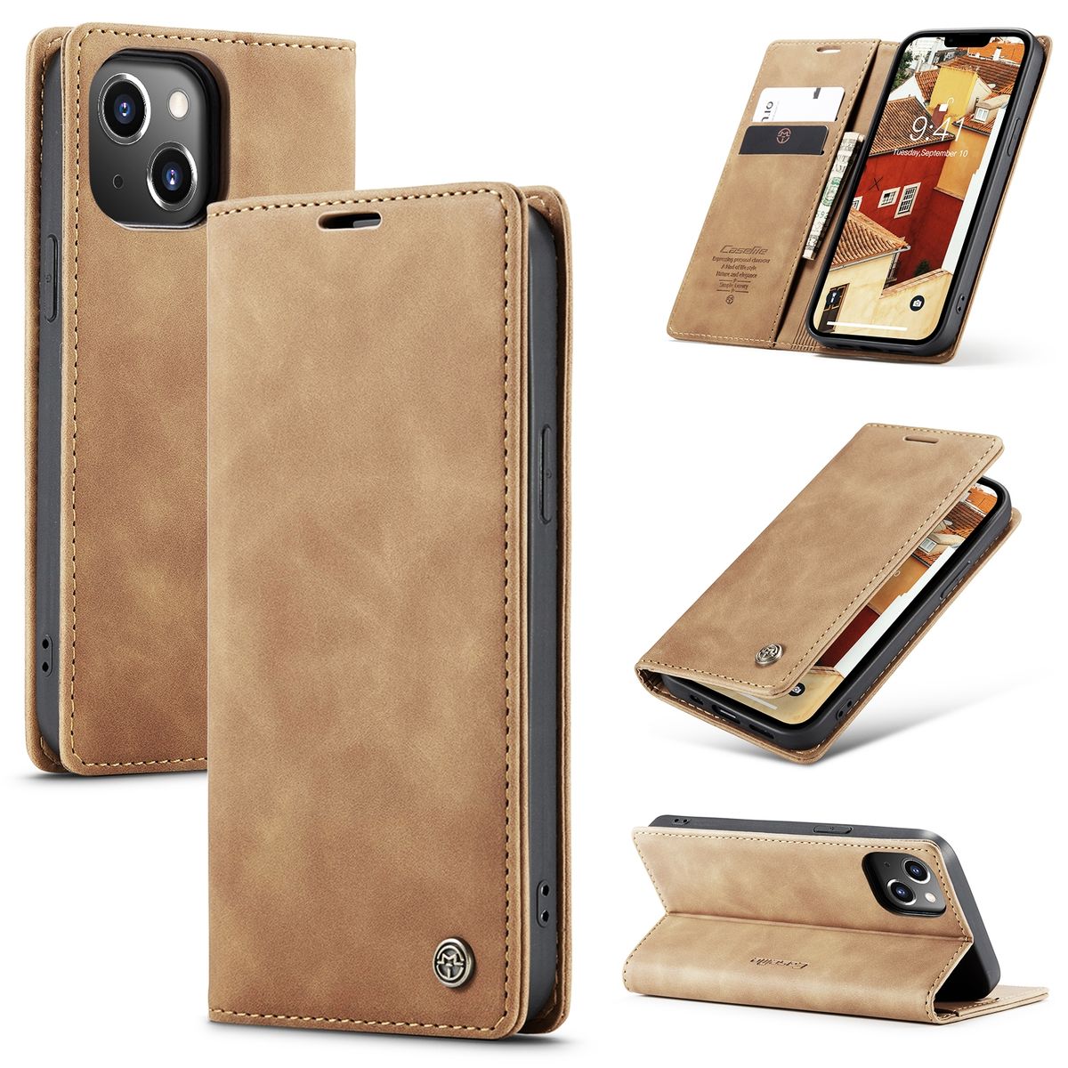 Schutz Handy Hülle für Apple iPhone 15 Plus Case Cover Klapp Tasche Wallet Etuis