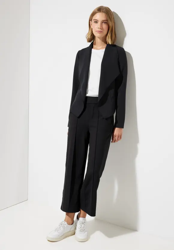 Kurzer offener Blazer - Black