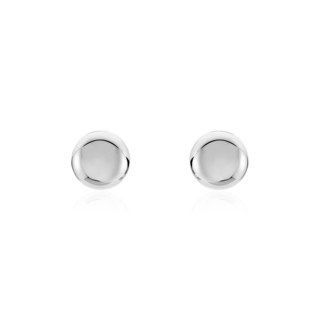 Boucles D'oreilles Puces Miko Argent Blanc