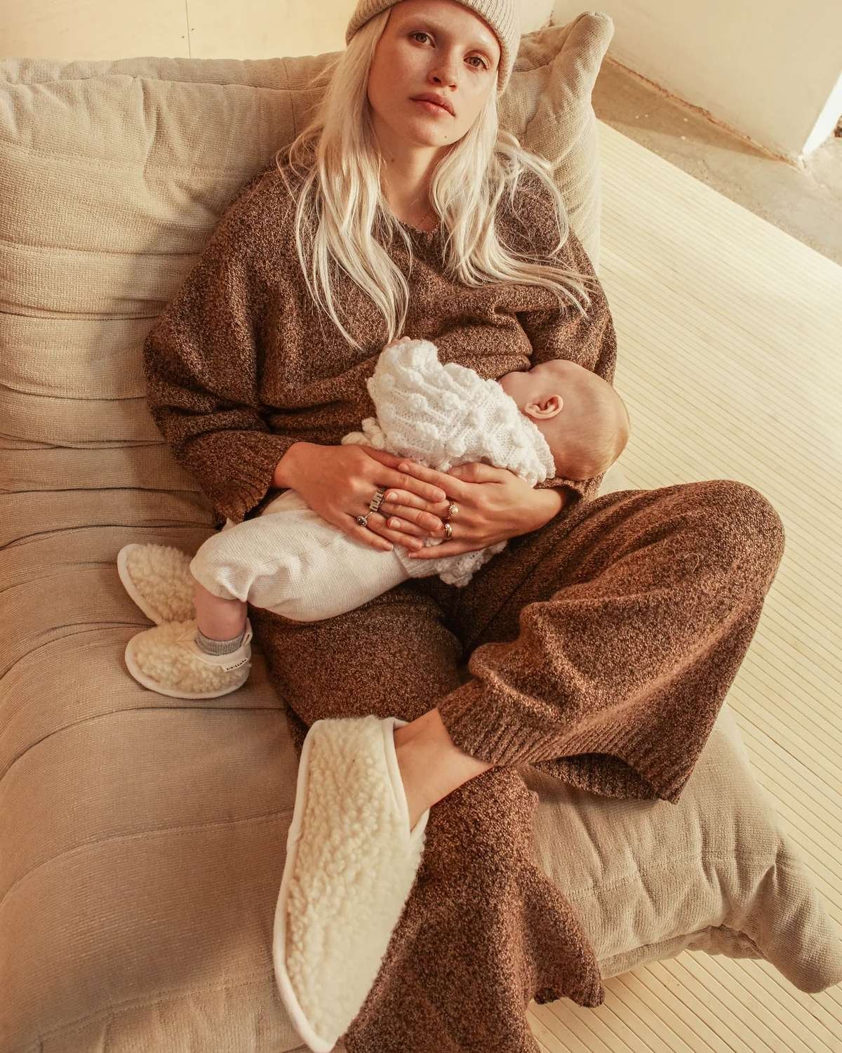 Ulltøfler Dame – Ullfleece & Skinn – 100% Merino | Mama Booties