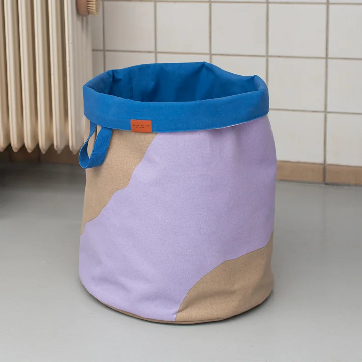 Mette Ditmer - Nova Arte Wäschekorb, Ø 40 cm x H 50 cm, cobalt / blush