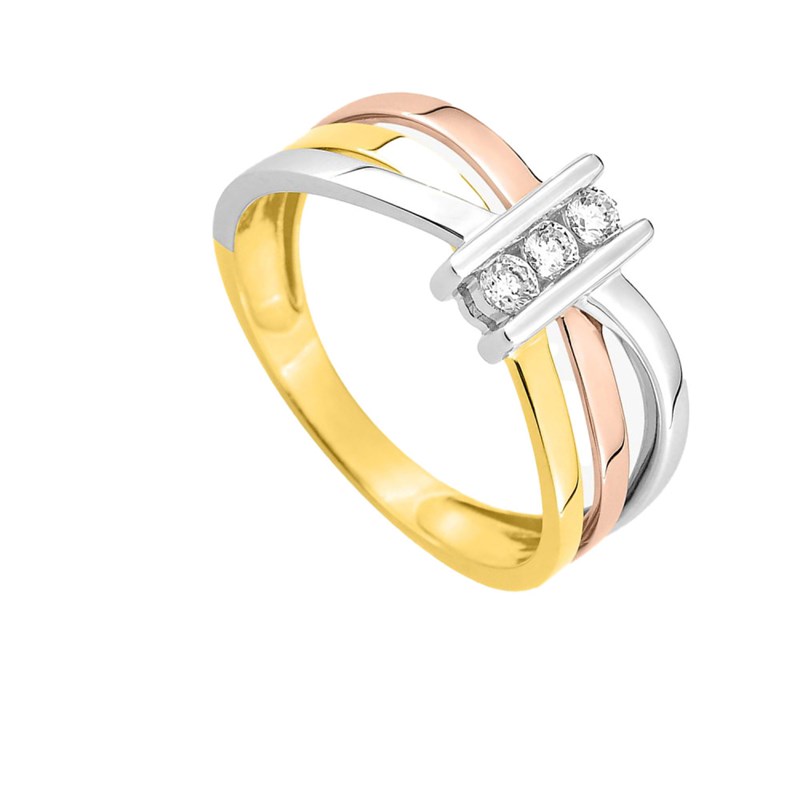 Bague femme - Oxyde de zirconium - Or 18 Carats