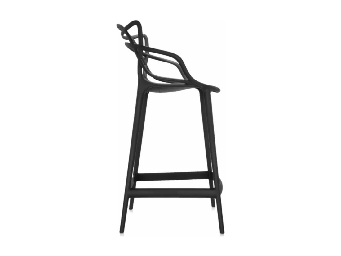 Tabouret moderne avec accoudoirs noir Beliano 66cm
