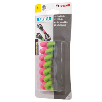 Kabelbinder spiraal 2 kleuren 100mm - 2 stuks