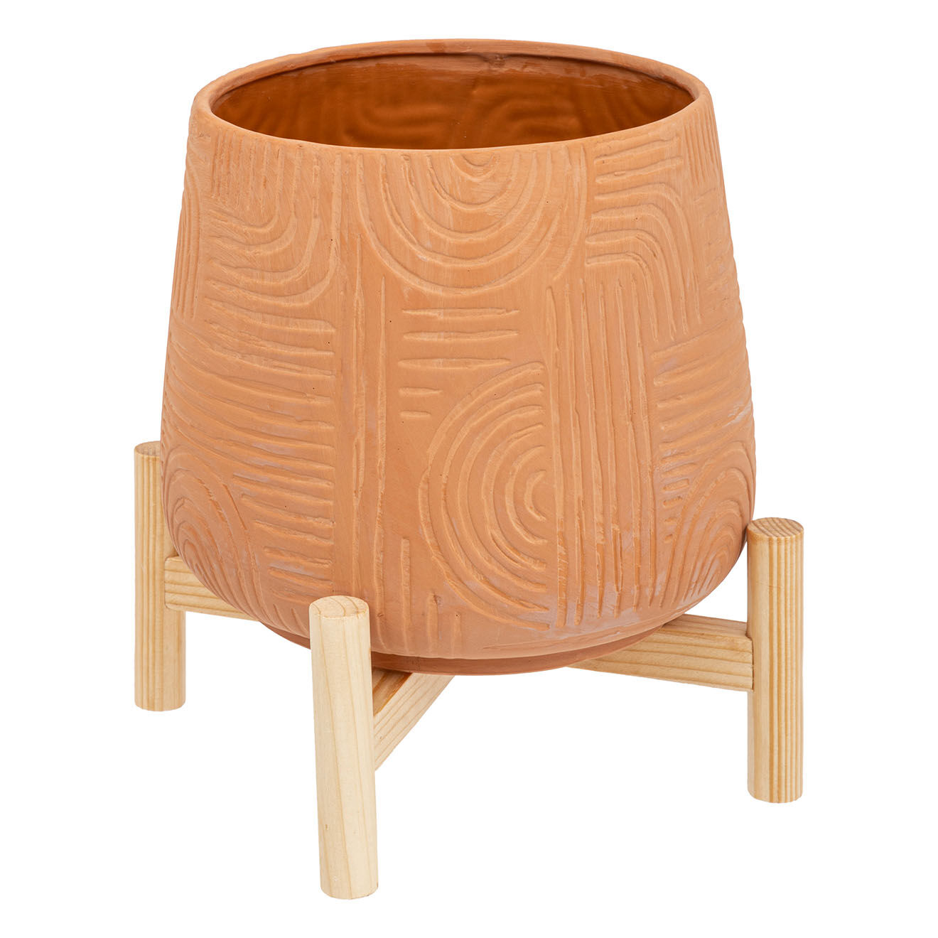 Atmosphera Cache pot en terre cuite terracotta - D.20x24.5 cm