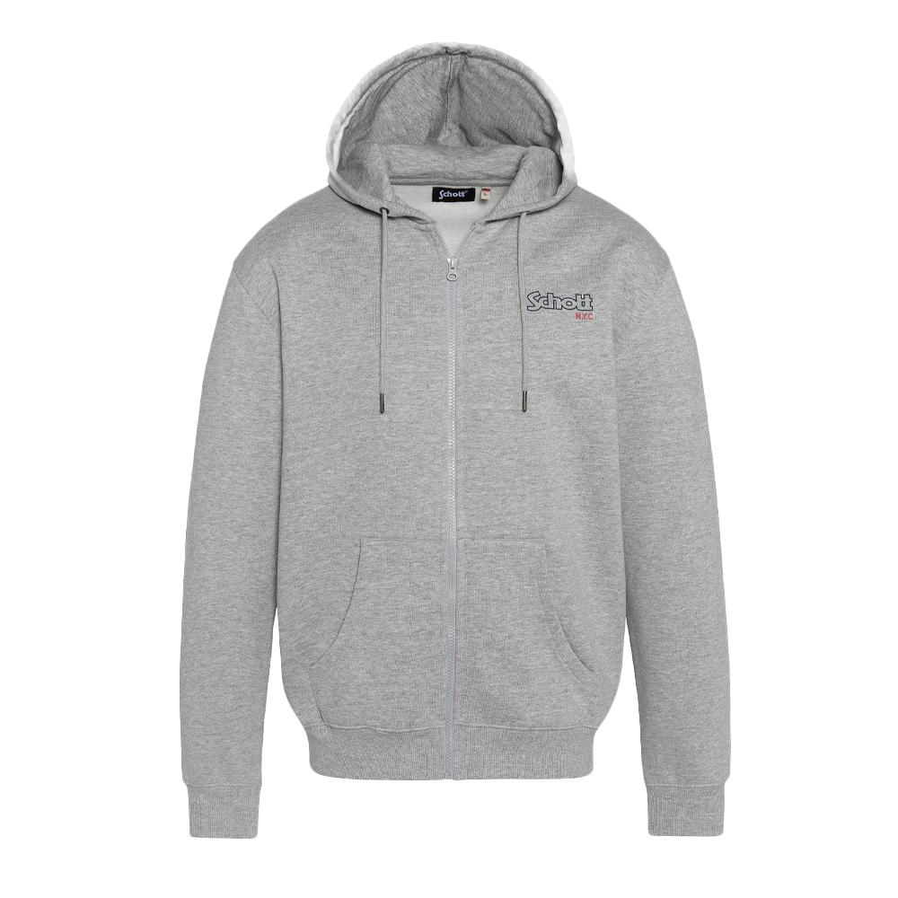 Schott Sweat Zippé Gris Homme Schott SWHSAM