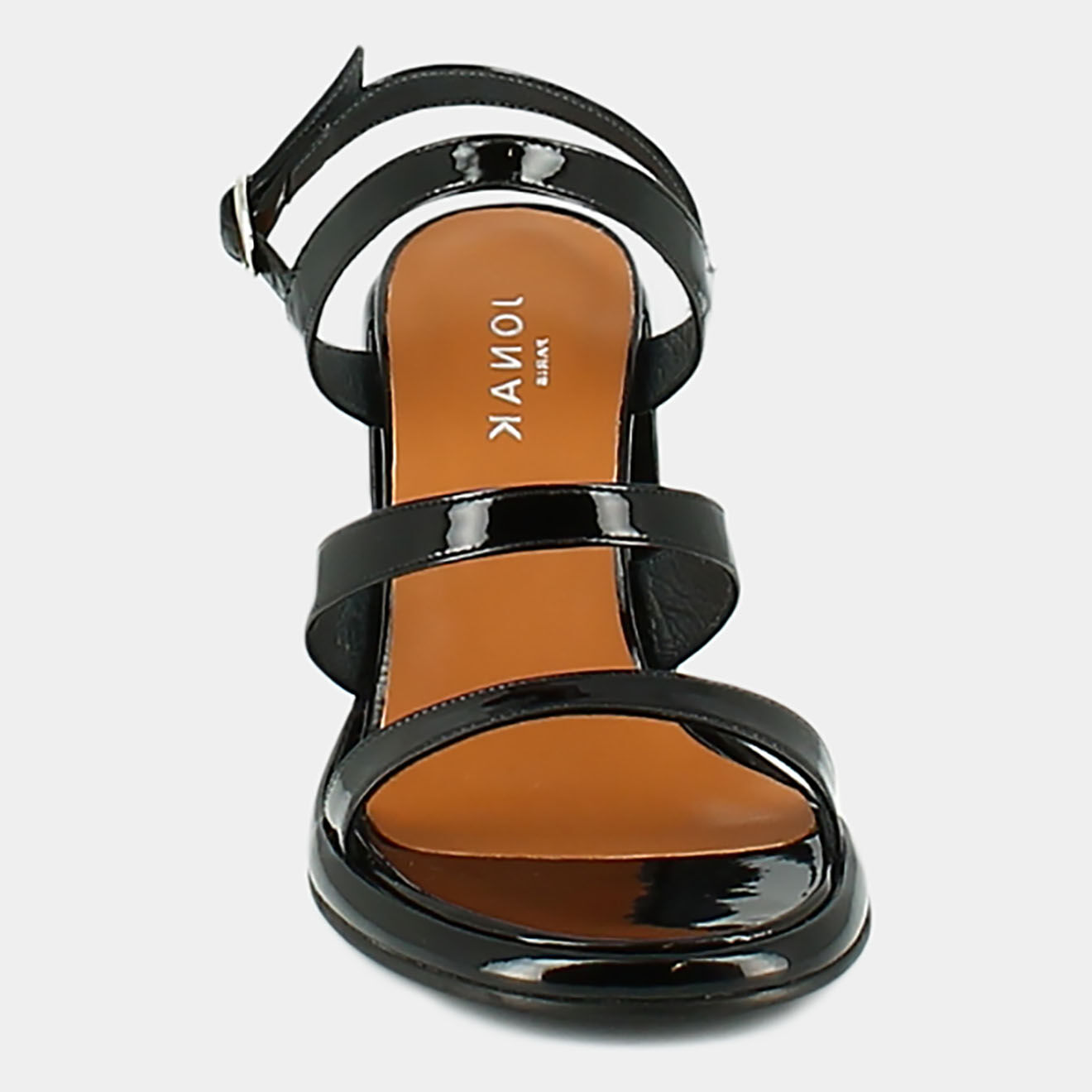 Jonak Sandales en Cuir verni Dessert noires - Talon 8 cm