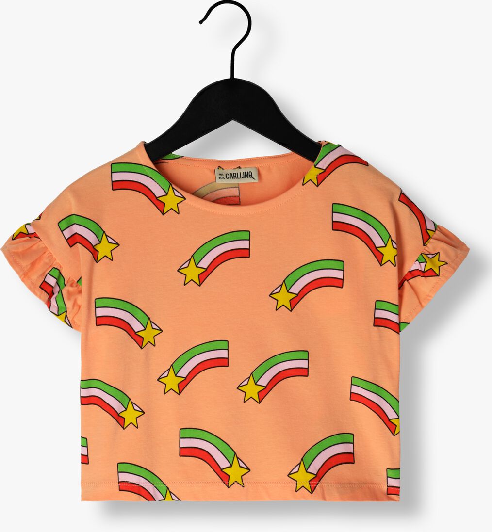 CARLIJNQ perzik carlijnq t-shirt star - frilled shirt
