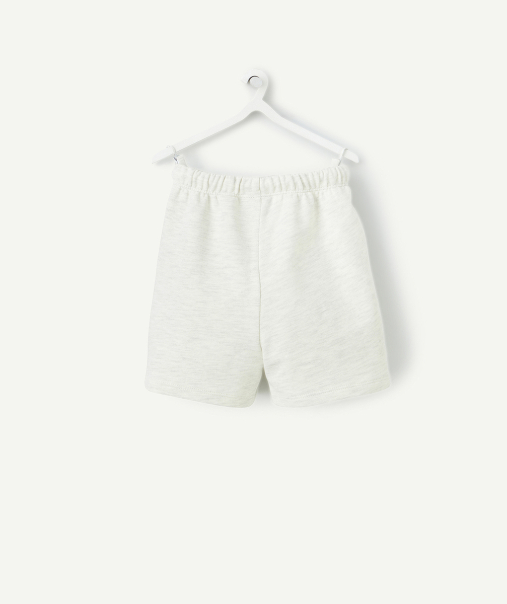 bermuda bébé garçon en coton biologique écru chiné