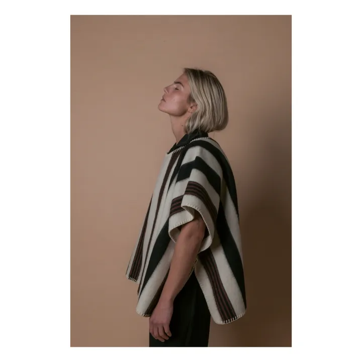 La Méricaine Poncho Long Blackfeet Laine Recyclée | Ecru
