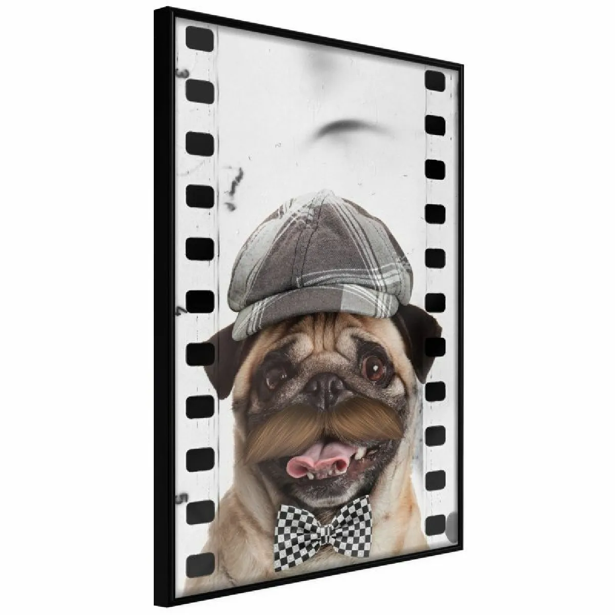 Paris Prix Affiche Encadrée Dressed Up Pug 30x45 cm Noir