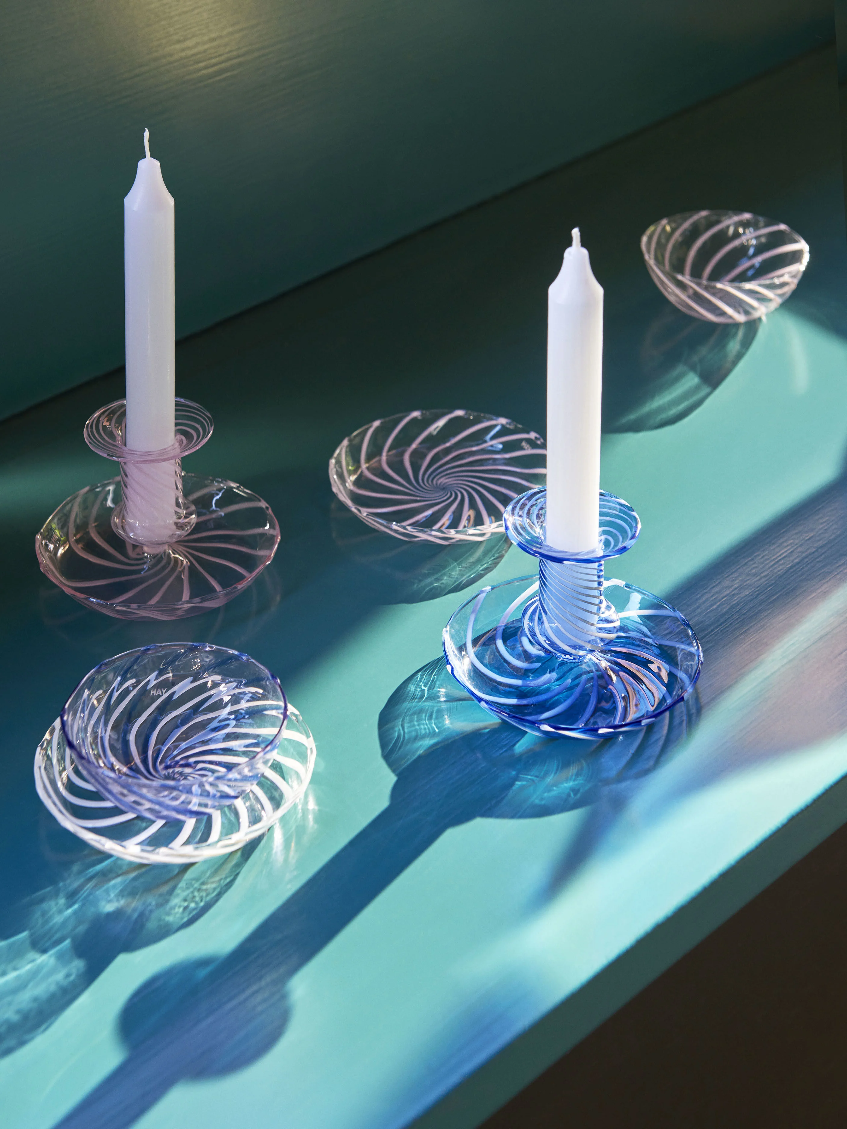 SPIN - Assiette à mignardises verre | Rose