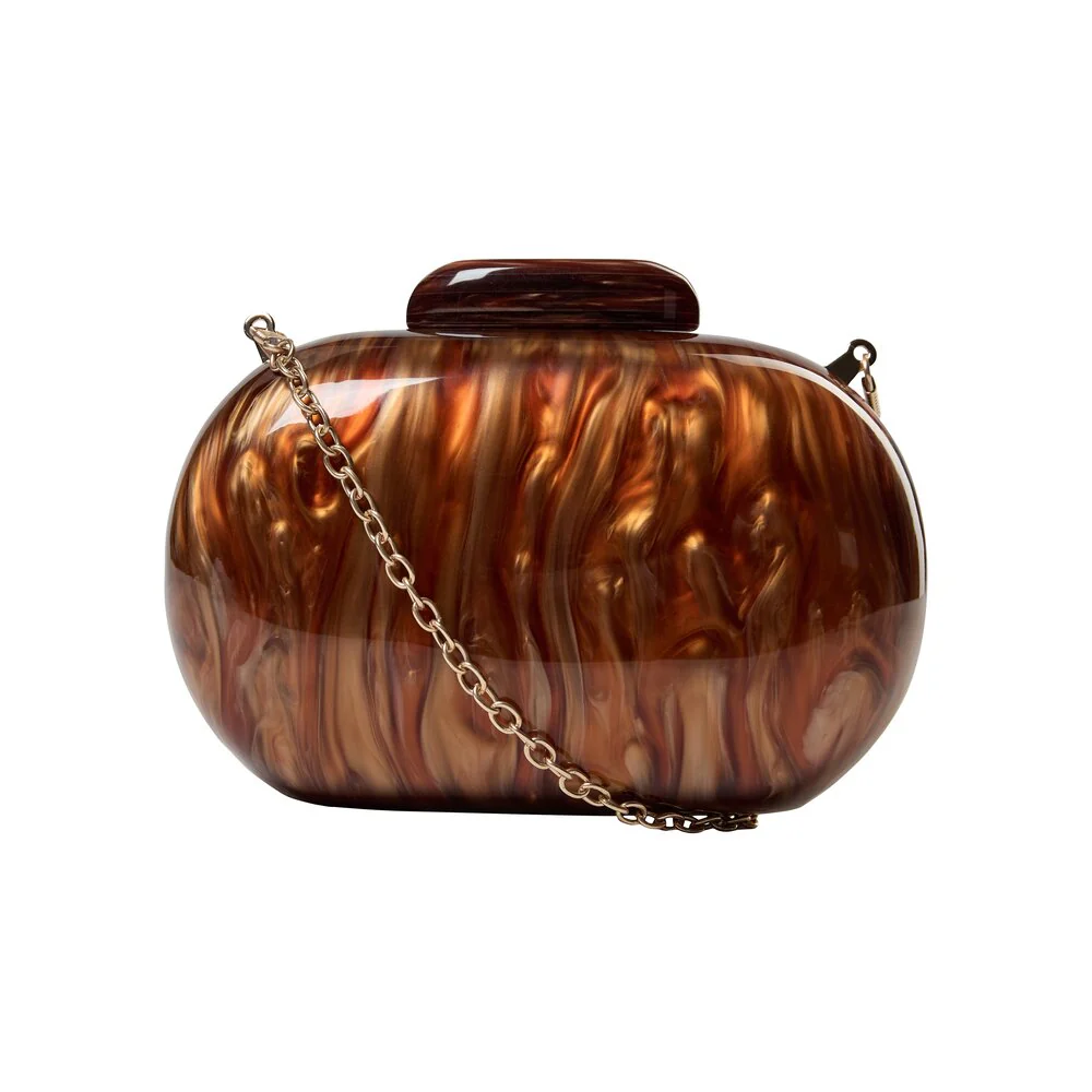 Bahne Accessories  Perlemors box clutch - Coffie