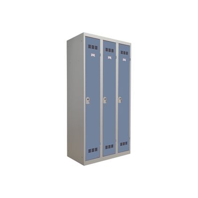 Vestiaire Industrie Propre - 3 portes - 180 x 90 x 50 cm - gris/beu