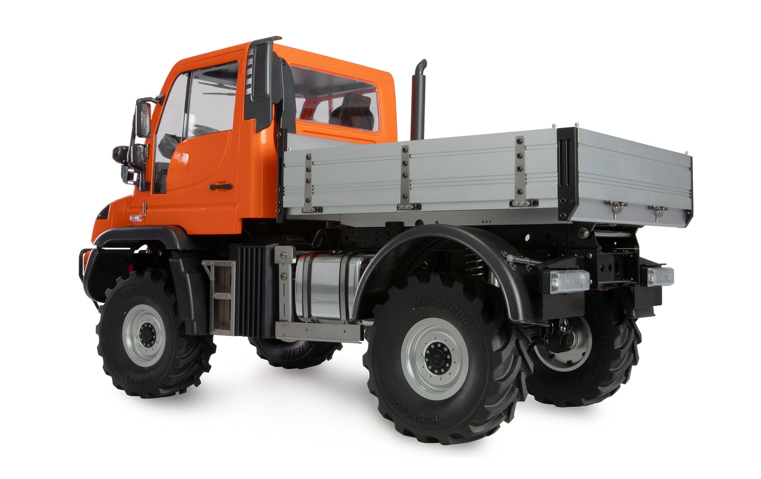 Mercedes-Benz Unimog Geräteträger 4WD Orange 1:10, ARTR<br>Originalgetreues Unimog RC-Modell