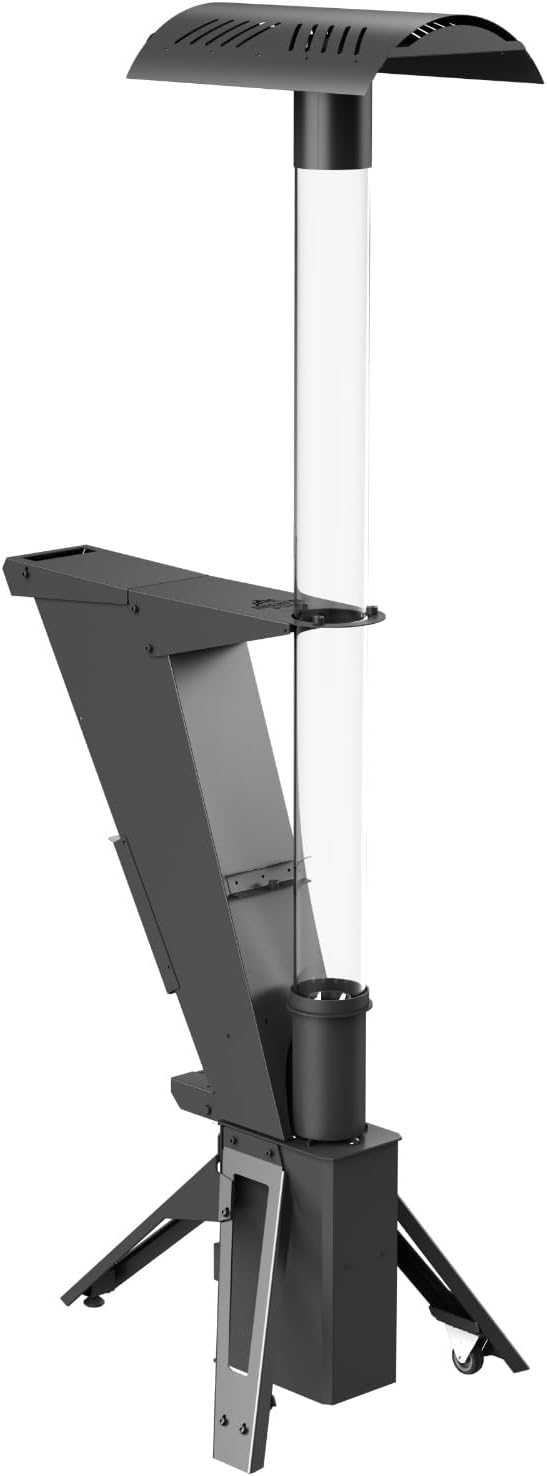 Babas Diamond Z Pellets Feuerrohr Pelletfackel Feuersäule 200 cm 12 kW Schwarz Metal Outdoor Terassenheizer Heizpilz