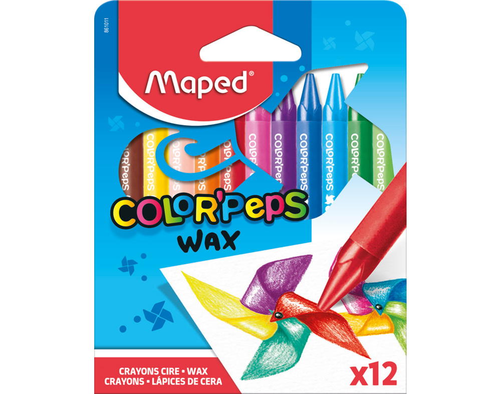 LÁPIS DE CERA COLOR PEPS MAPED 12 UNIDADES