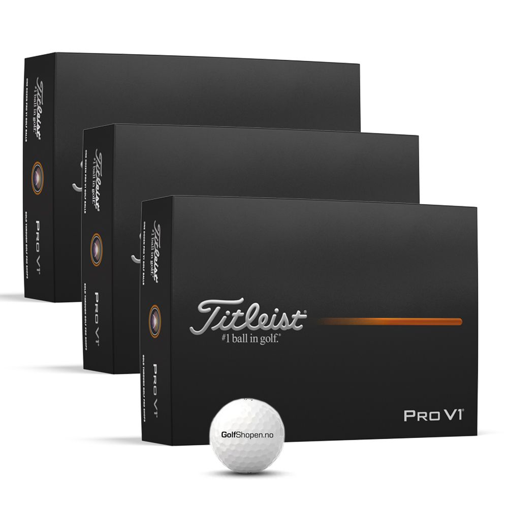 Pro V1 Golfball Golfshopen.no Logo Hvit 3 Dusin