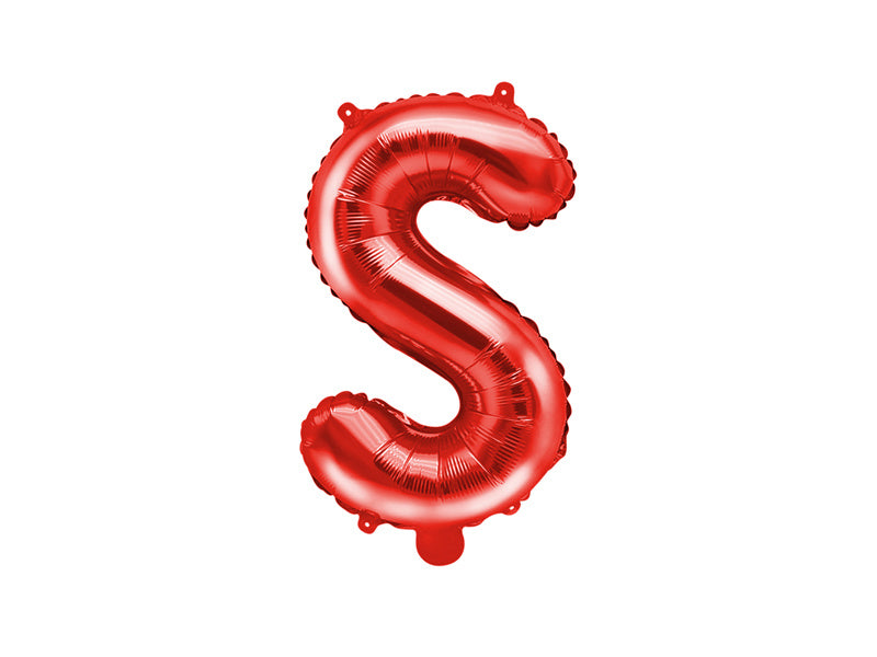 Folie Ballon Letter S Rood Leeg 35cm