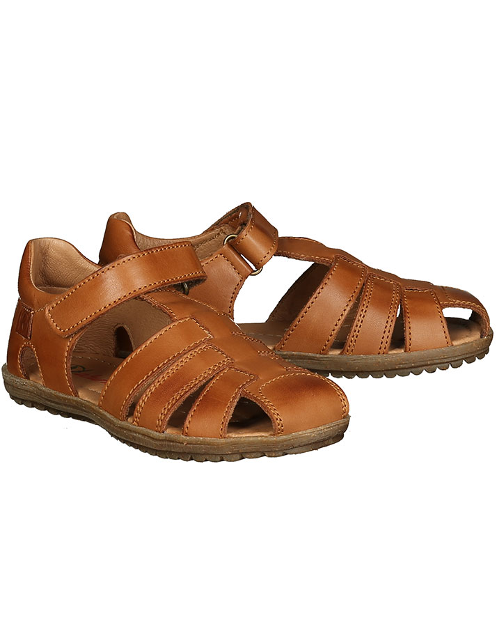 Leder-Sandalen SEE mit Zehenschutz in cognac