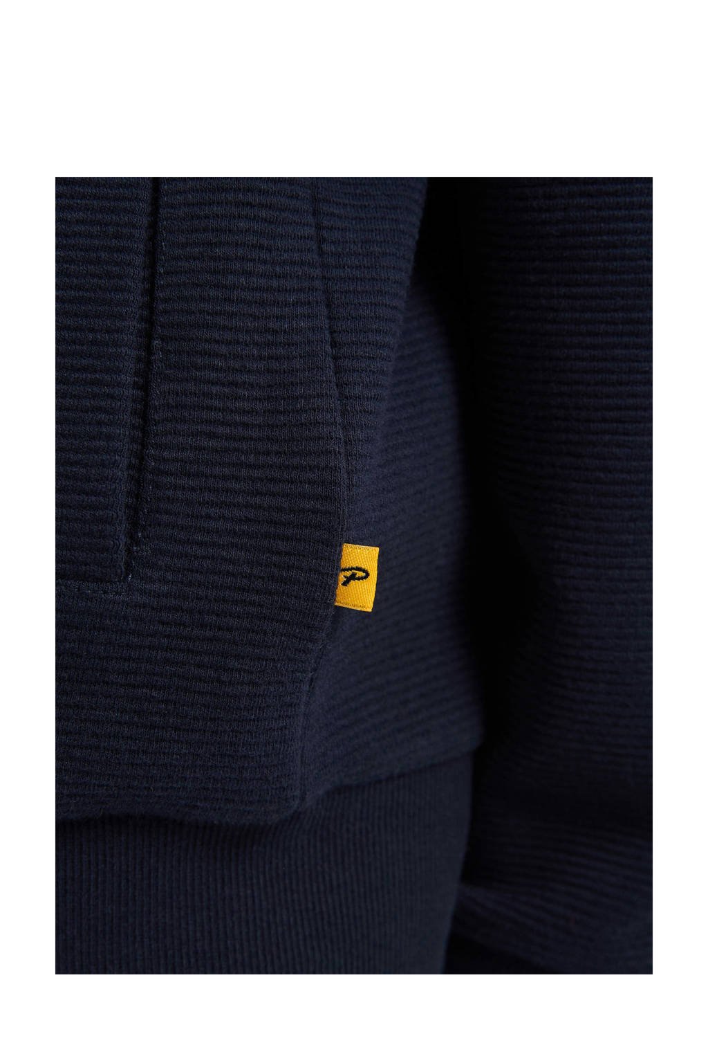 Petrol Industries sweatvest donkerblauw rib gebreid