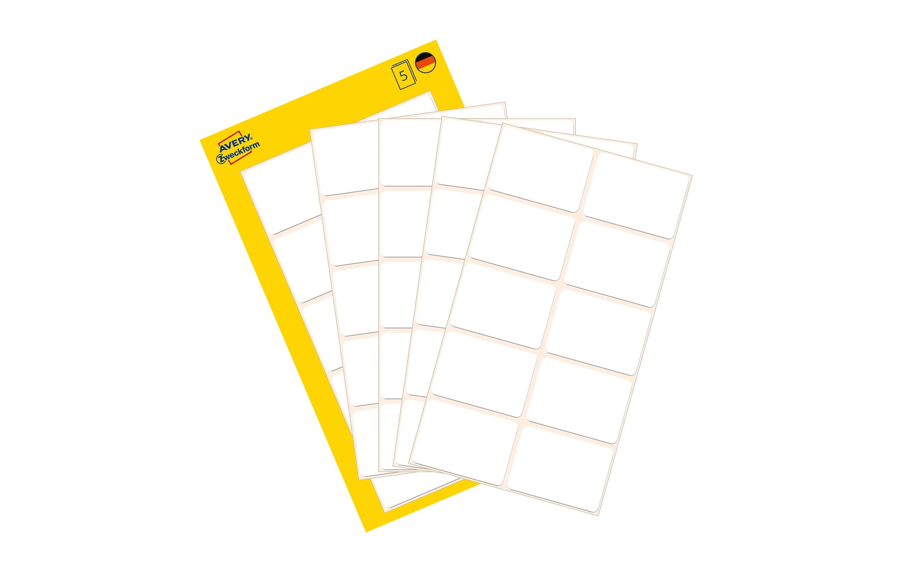 Vielzweck-Etiketten 38 x 29 mm, 5 BlattHaushaltetiketten zum Beschriften