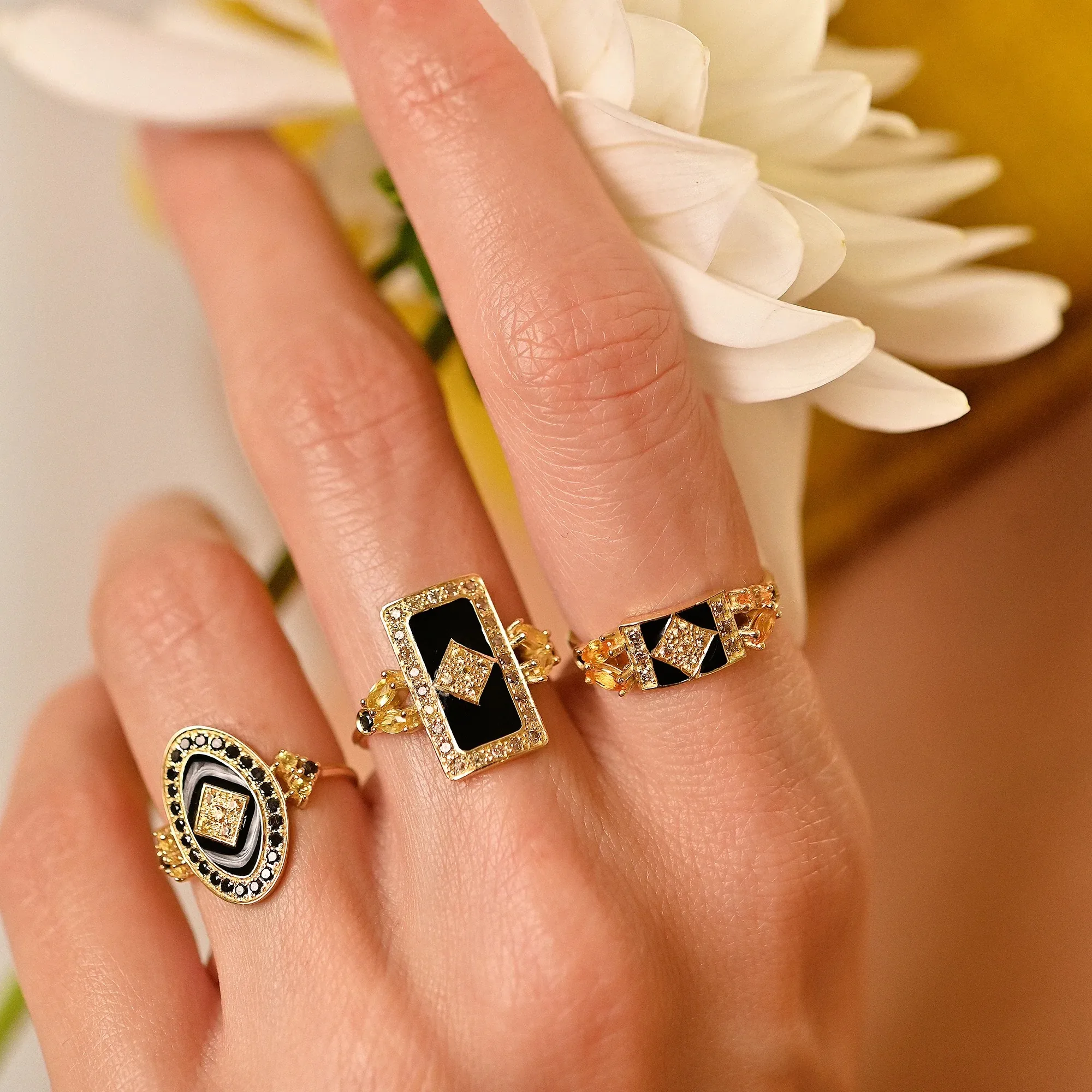 Bague Ava 2 Jaune Sophie d'Agon