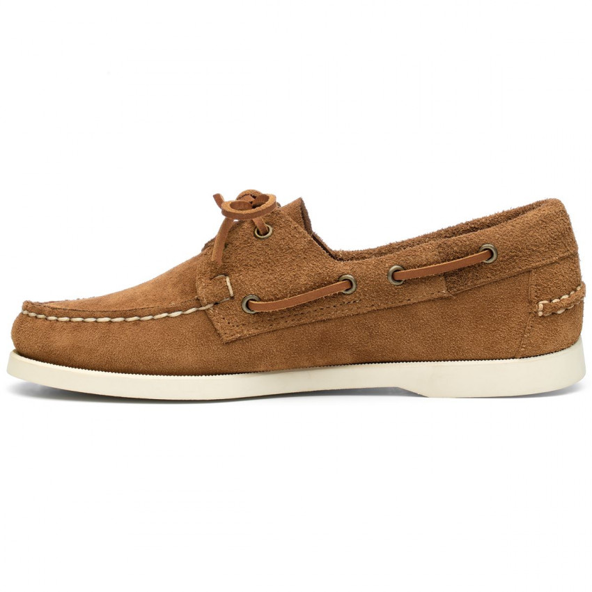 DOCKSIDES PORTLAND FLESH OUT Brown Cognac-Chaussures bateau pour femme en cuir suede
