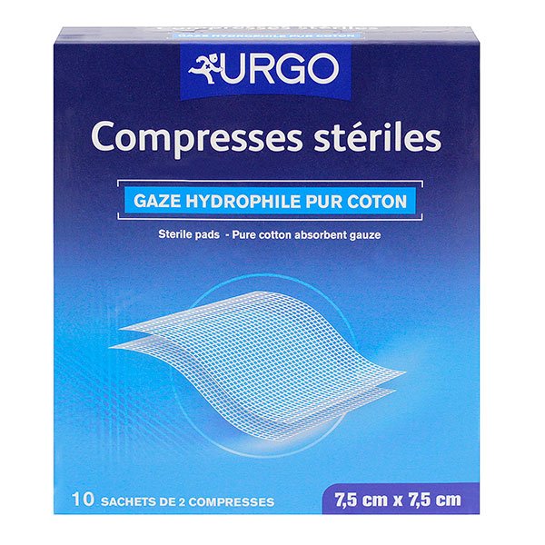 10x2 compresses de gaze stériles 7,5cmx7,5cm